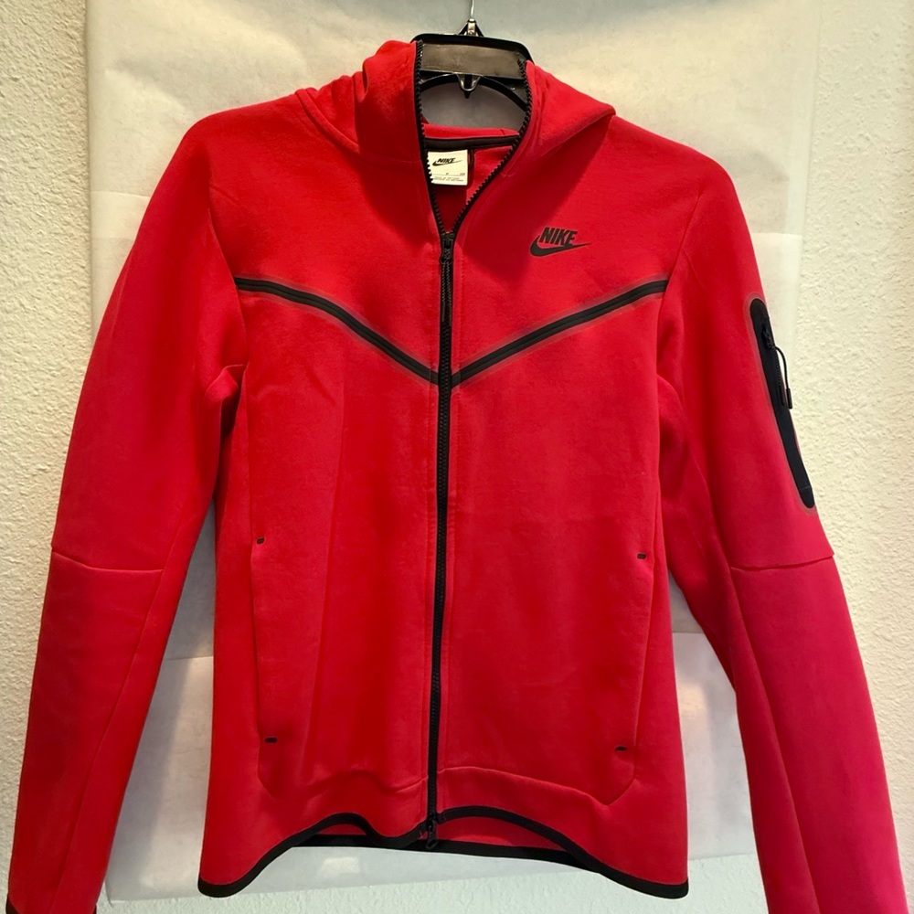 Nike Tech Red Zip-Up Hoodie, Men’s Size S